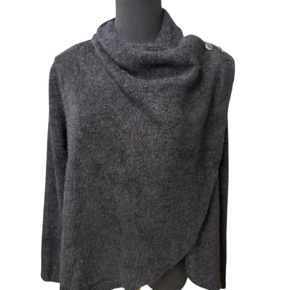Maurices Wrap Open Cardigan Sweater Womens XS Gray Textured Loungewear Casual
